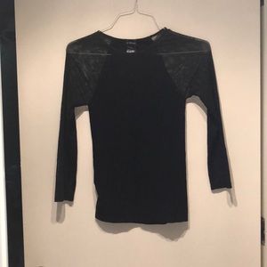 Bebe black mesh top